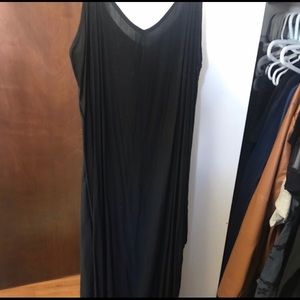 Long black cami dress